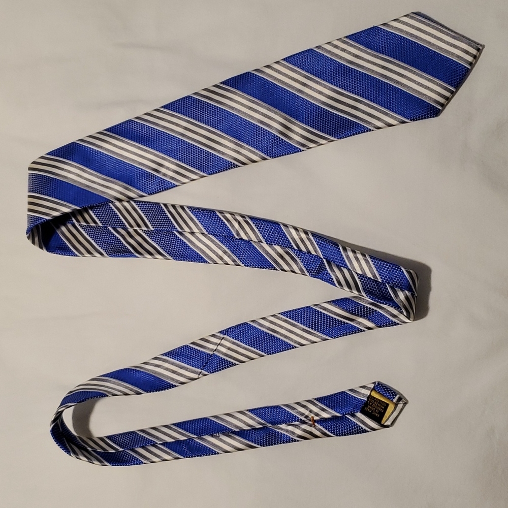 Men's Blue, Silver and Grey Donald Trump Silk Tie